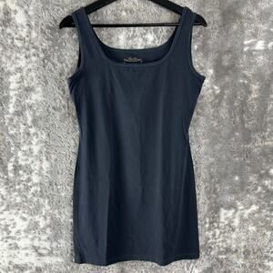 Peruvian Connection Sz M Pima Cotton Stretch Minimalist Tunic Top Gray Blue